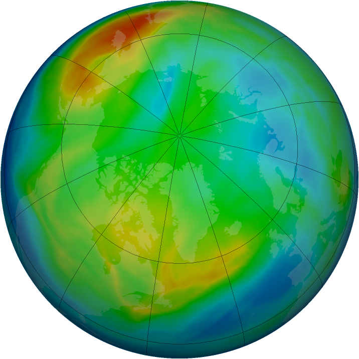 Arctic ozone map for 06 December 2007